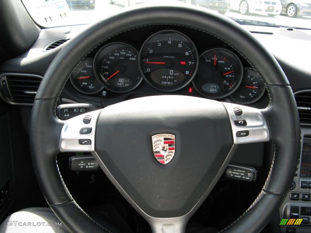 2008 Porsche 911 Carrera Coupe Black Steering Wheel Photo #47016654