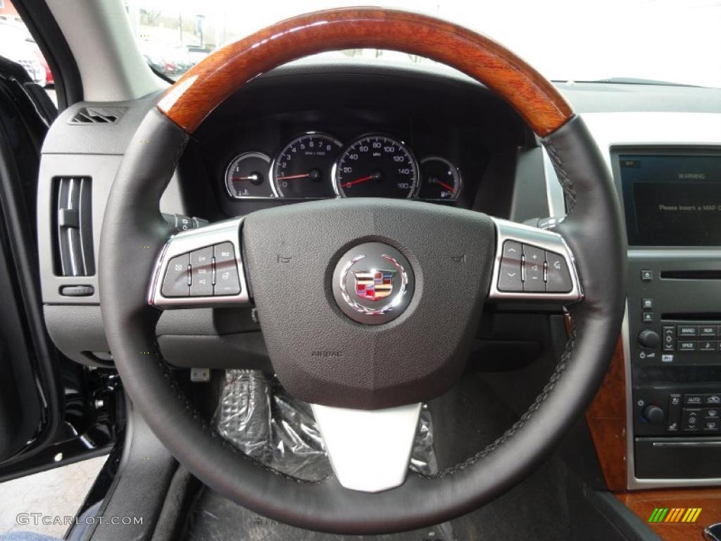 2011 Cadillac STS V6 Luxury Ebony Steering Wheel Photo #47017407