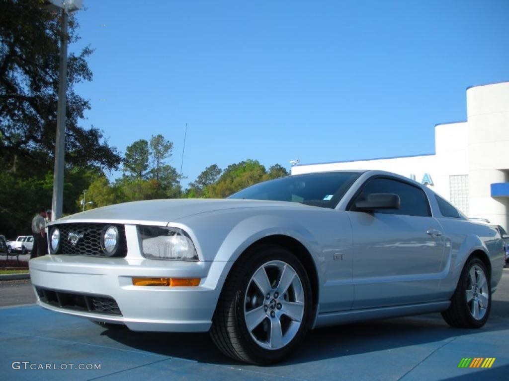 Satin Silver Metallic Ford Mustang