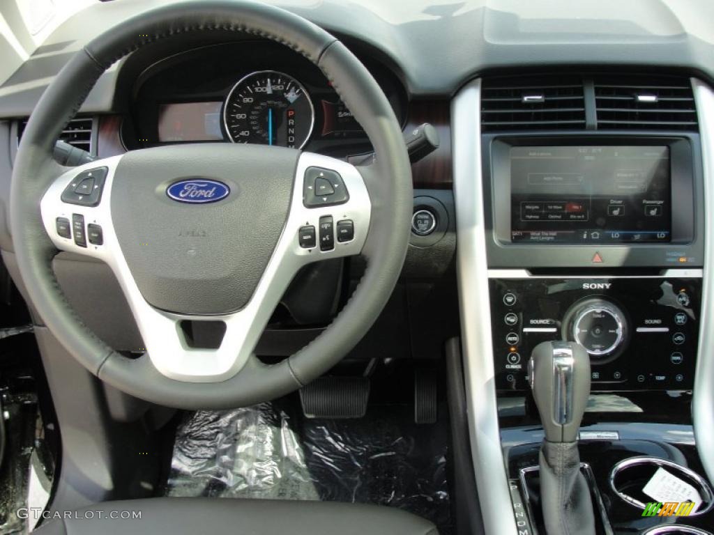 2011 Ford Edge Limited Charcoal Black Steering Wheel Photo #47023854