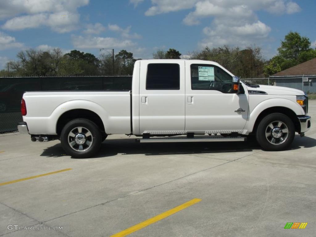 White Platinum Metallic Tri-Coat 2011 Ford F250 Super Duty Lariat Crew Cab Exterior Photo #47024070