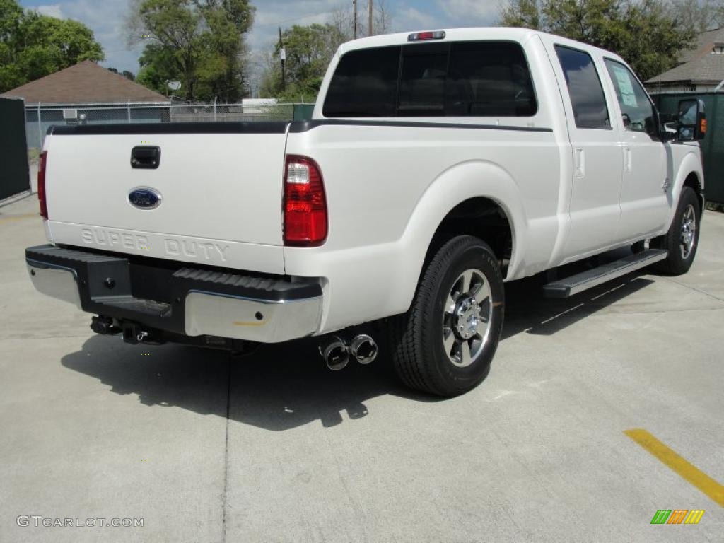 White Platinum Metallic Tri-Coat 2011 Ford F250 Super Duty Lariat Crew Cab Exterior Photo #47024085
