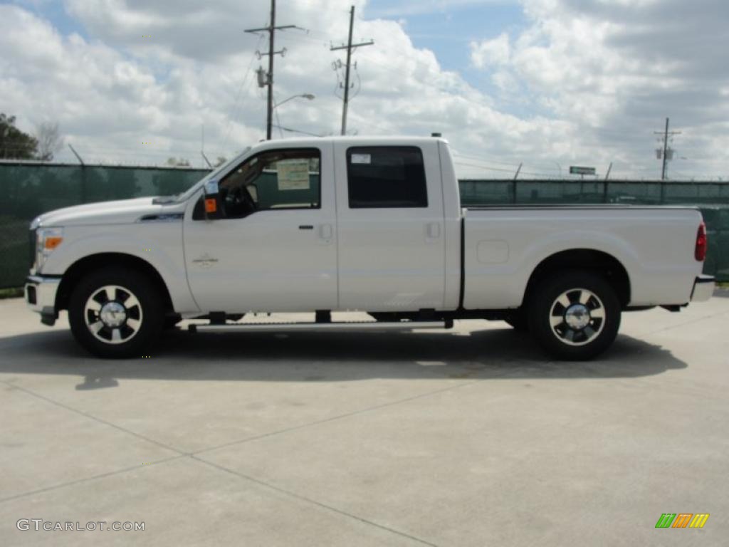White Platinum Metallic Tri-Coat 2011 Ford F250 Super Duty Lariat Crew Cab Exterior Photo #47024130