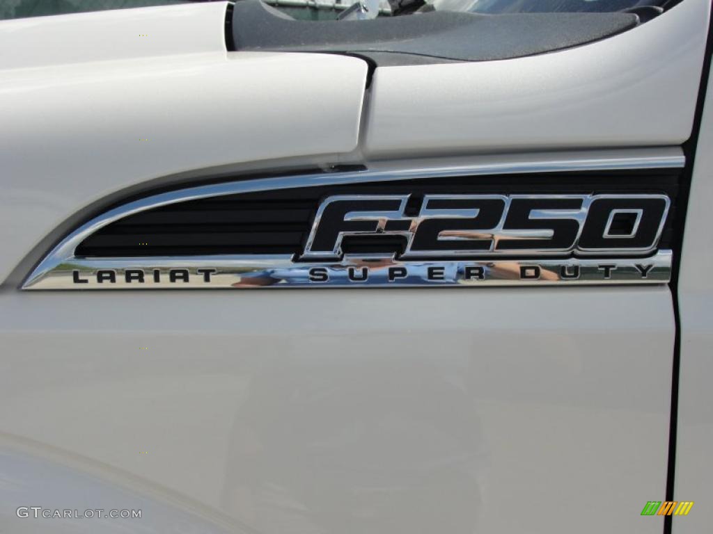 2011 F250 Super Duty Lariat Crew Cab - White Platinum Metallic Tri-Coat / Adobe Beige photo #13