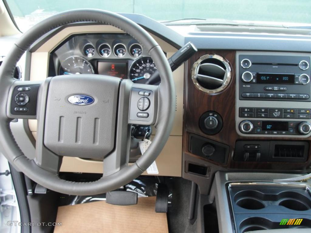 2011 Ford F250 Super Duty Lariat Crew Cab Adobe Beige Dashboard Photo #47024436