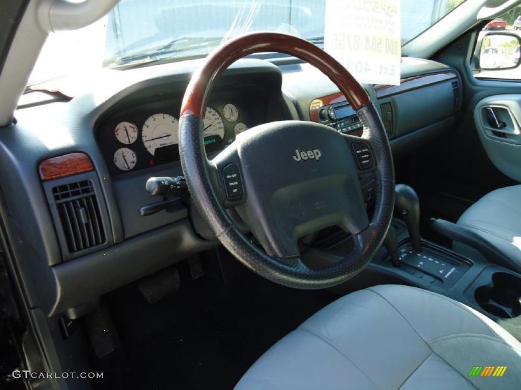 2003 Jeep Grand Cherokee Overland 4x4 Dark Slate Gray/Light Slate Gray Steering Wheel Photo #47024532