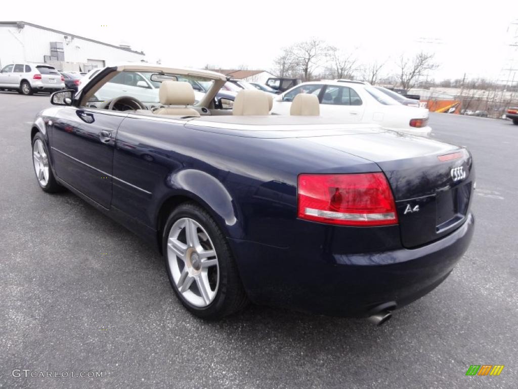 2008 A4 2.0T quattro Cabriolet - Moro Blue Pearl Effect / Beige photo #10