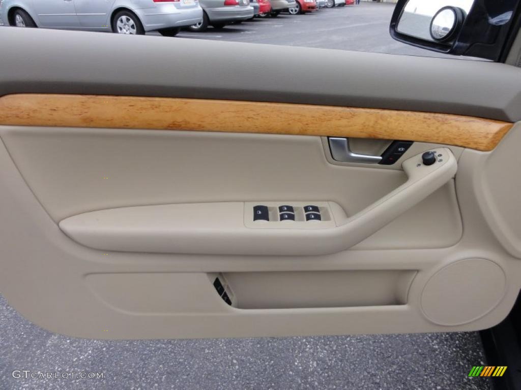 2008 Audi A4 2.0T quattro Cabriolet Beige Door Panel Photo #47025831