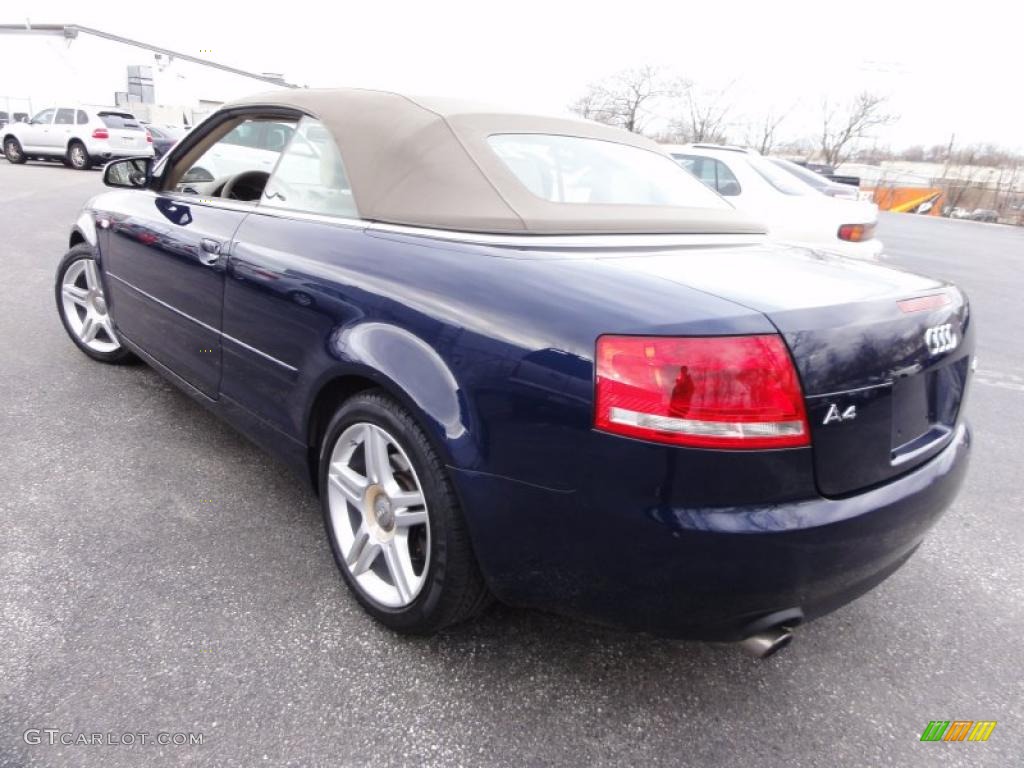 2008 A4 2.0T quattro Cabriolet - Moro Blue Pearl Effect / Beige photo #40