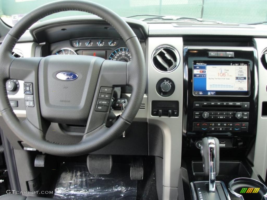 2011 Ford F150 FX4 SuperCrew 4x4 Black Steering Wheel Photo #47026899