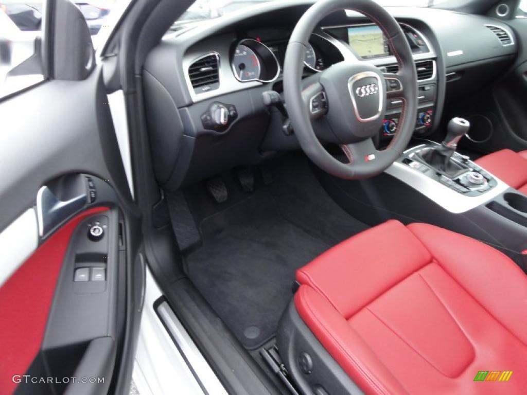 Black/Magma Red Silk Nappa Leather Interior 2011 Audi S5 4.2 FSI quattro Coupe Photo #47026953