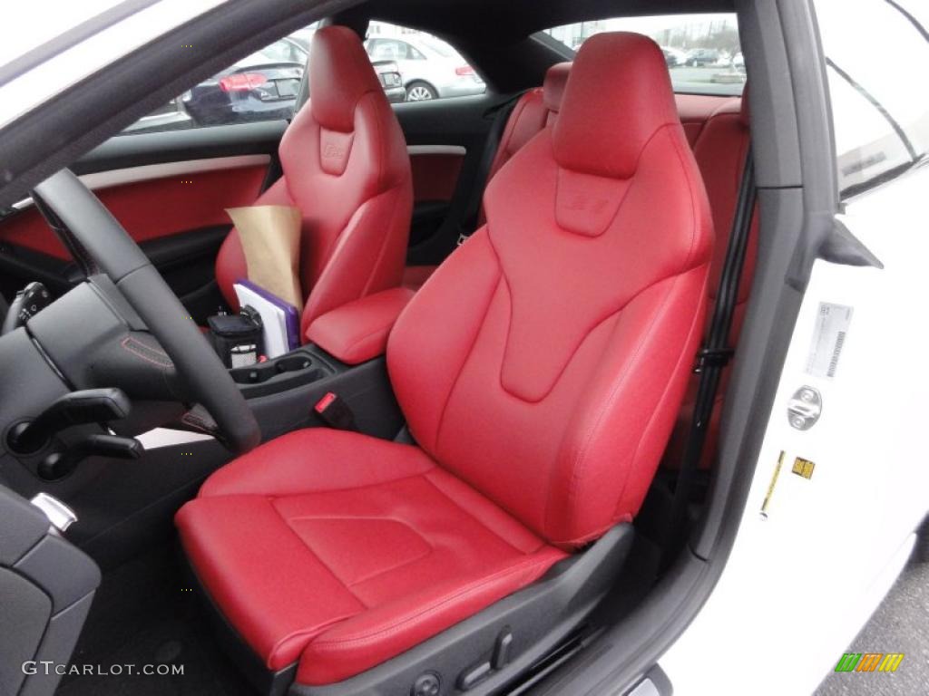 2011 S5 4.2 FSI quattro Coupe - Ibis White / Black/Magma Red Silk Nappa Leather photo #16