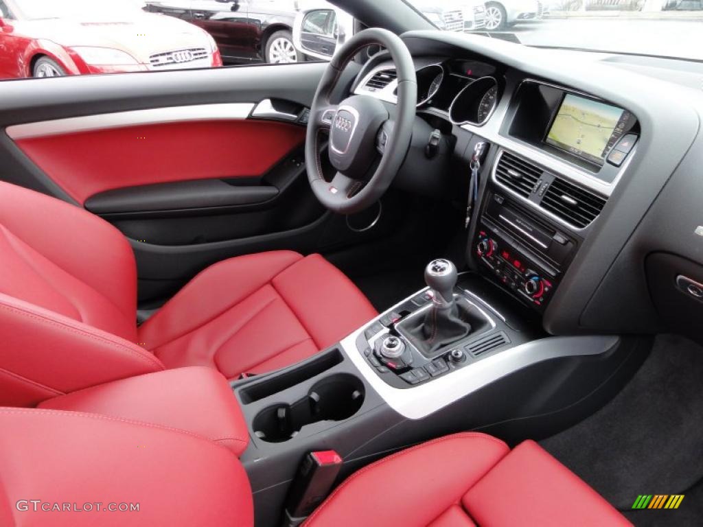 2011 Audi S5 4.2 FSI quattro Coupe Black/Magma Red Silk Nappa Leather Dashboard Photo #47027040