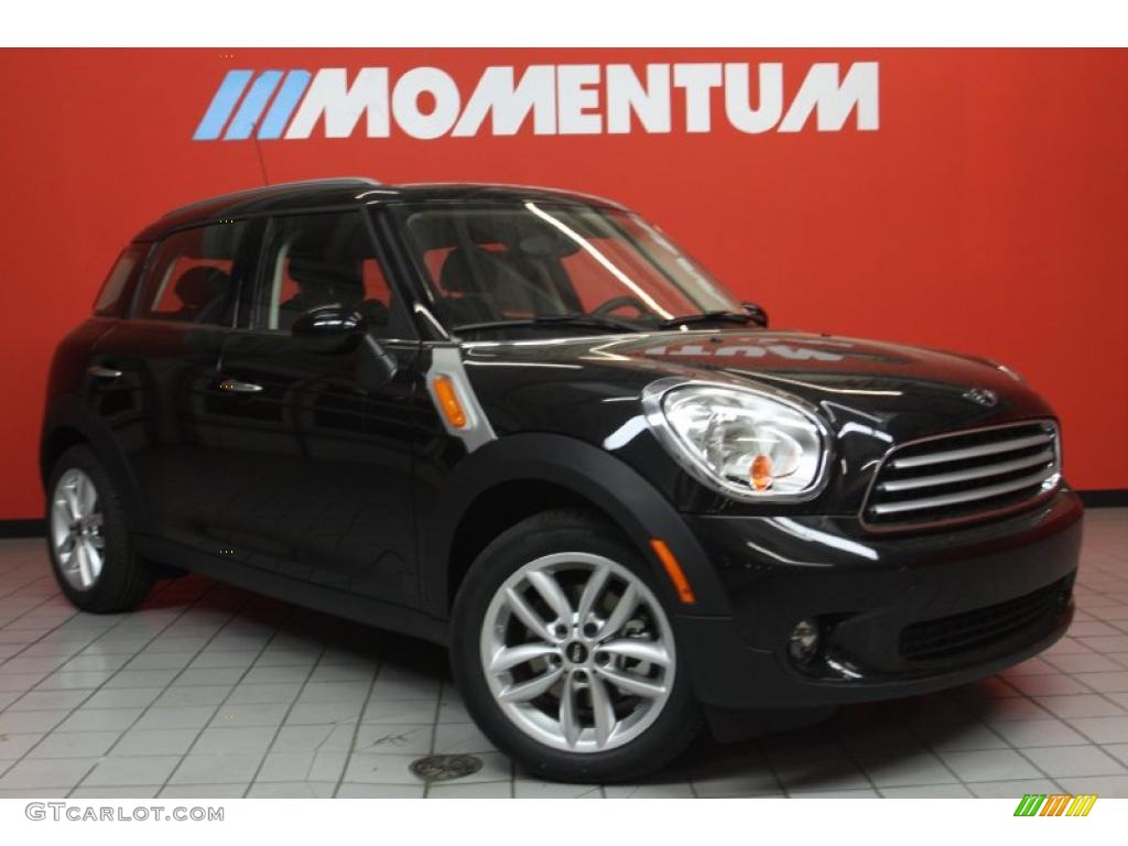 2011 Cooper Countryman - Absolute Black / Pure Red Leather/Cloth photo #1