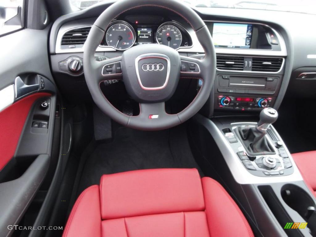 2011 Audi S5 4.2 FSI quattro Coupe Black/Magma Red Silk Nappa Leather Dashboard Photo #47027223