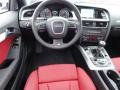 Black/Magma Red Silk Nappa Leather Dashboard Photo for 2011 Audi S5 #47027223