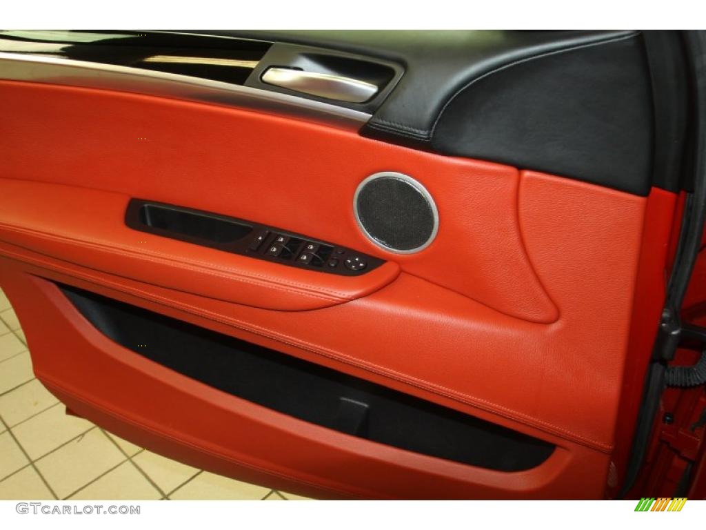 2011 BMW X6 M M xDrive Sakhir Orange Full Merino Leather Door Panel Photo #47027949