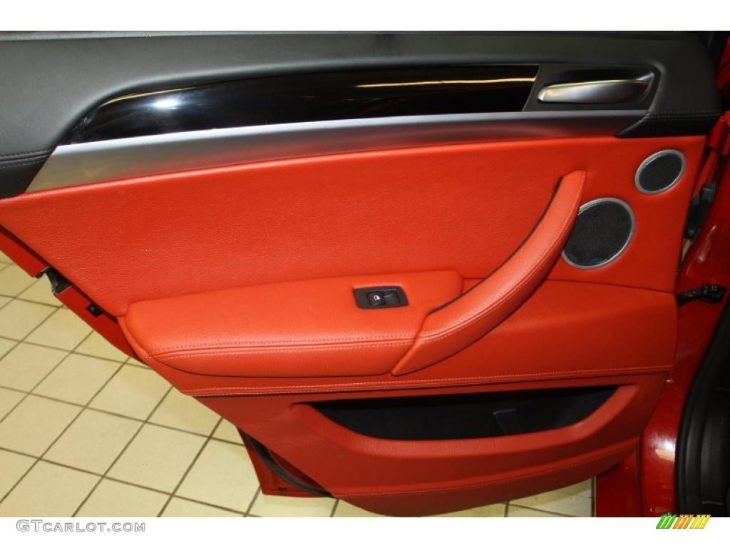 2011 BMW X6 M M xDrive Sakhir Orange Full Merino Leather Door Panel Photo #47028015