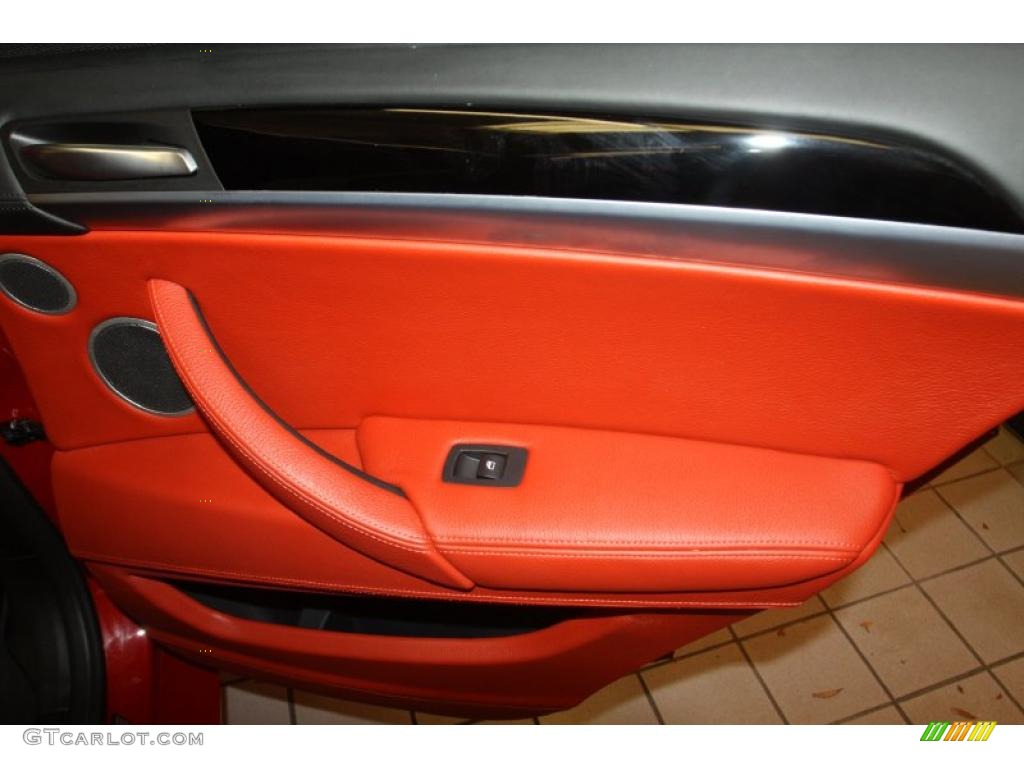 2011 BMW X6 M M xDrive Sakhir Orange Full Merino Leather Door Panel Photo #47028117