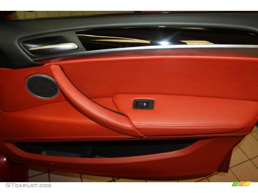 2011 BMW X6 M M xDrive Sakhir Orange Full Merino Leather Door Panel Photo #47028147