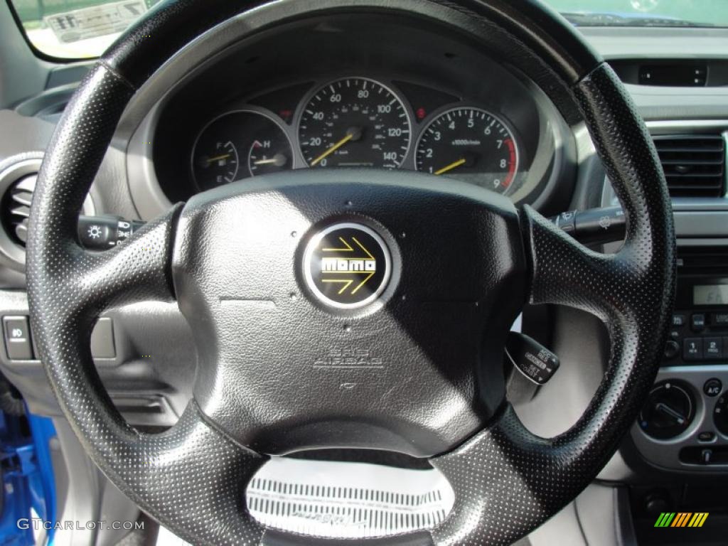 2002 Subaru Impreza WRX Sedan Black Steering Wheel Photo #47031204