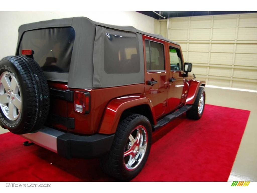 2008 Wrangler Unlimited Sahara - Red Rock Crystal Pearl / Dark Khaki/Medium Khaki photo #6