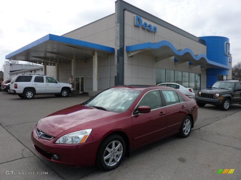2003 Accord EX V6 Sedan - Redondo Red Pearl / Black photo #1