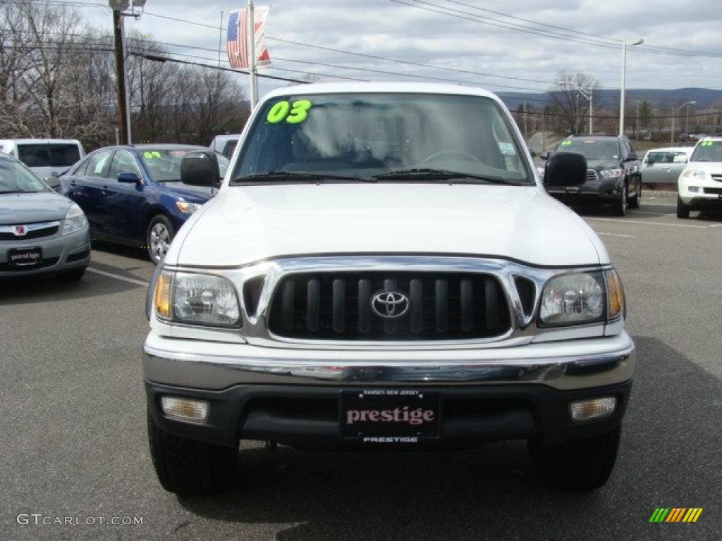 2003 Tacoma V6 TRD Double Cab 4x4 - Super White / Oak photo #2