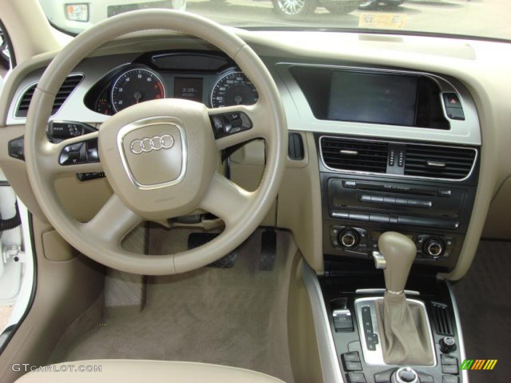 2009 Audi A4 2.0T Sedan Cardamom Beige Dashboard Photo #47038308