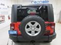 2010 Flame Red Jeep Wrangler Unlimited Rubicon 4x4  photo #2