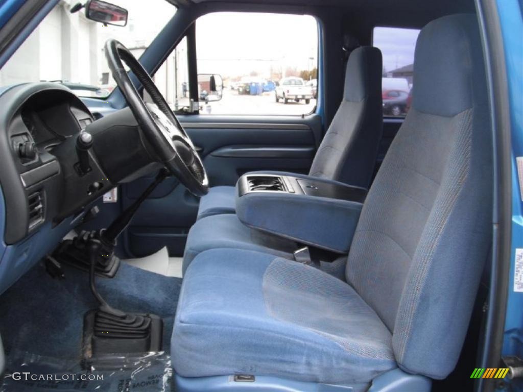 Blue Interior 1995 Ford F250 XLT Extended Cab 4x4 Photo #47040714