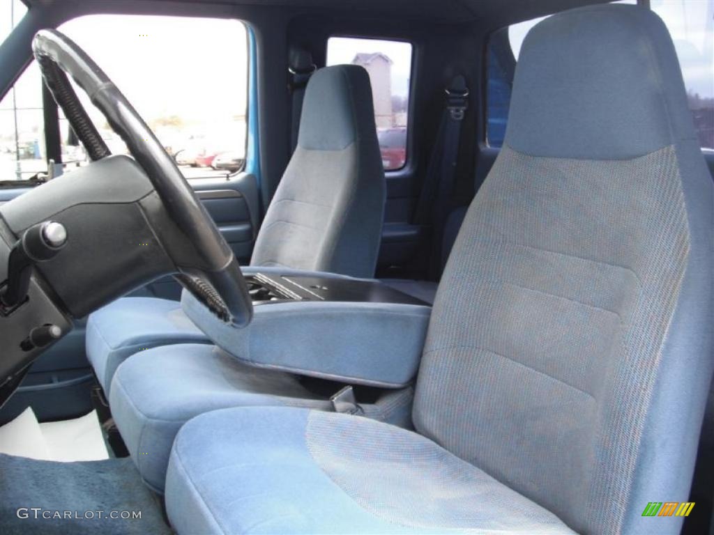 Blue Interior 1995 Ford F250 XLT Extended Cab 4x4 Photo #47040729