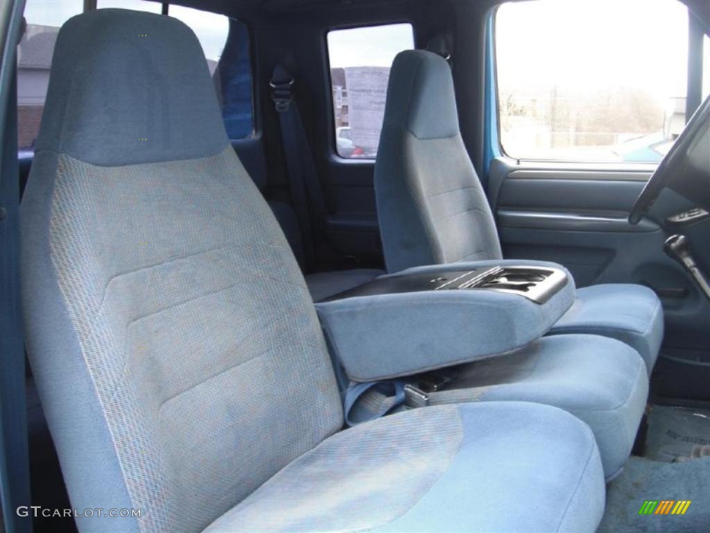 Blue Interior 1995 Ford F250 XLT Extended Cab 4x4 Photo #47040741