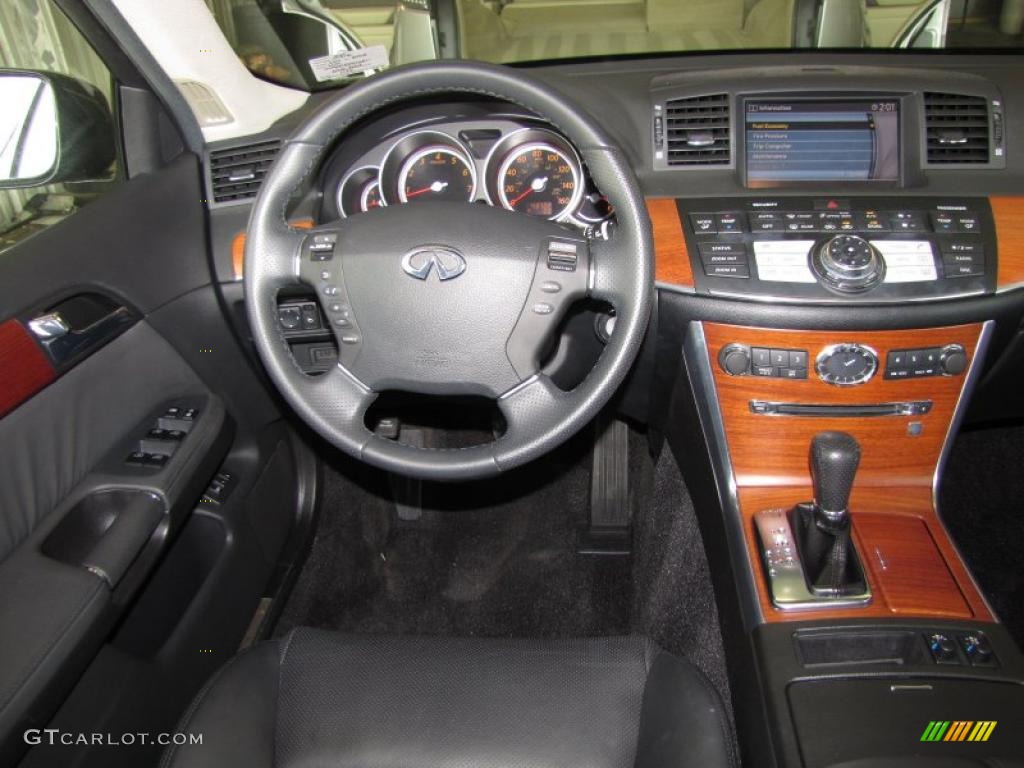 2007 Infiniti M 35 Sedan Graphite Steering Wheel Photo #47042502