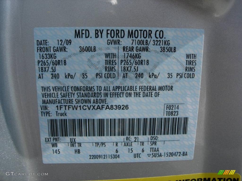 2010 F150 Lariat SuperCrew - Ingot Silver Metallic / Black photo #36