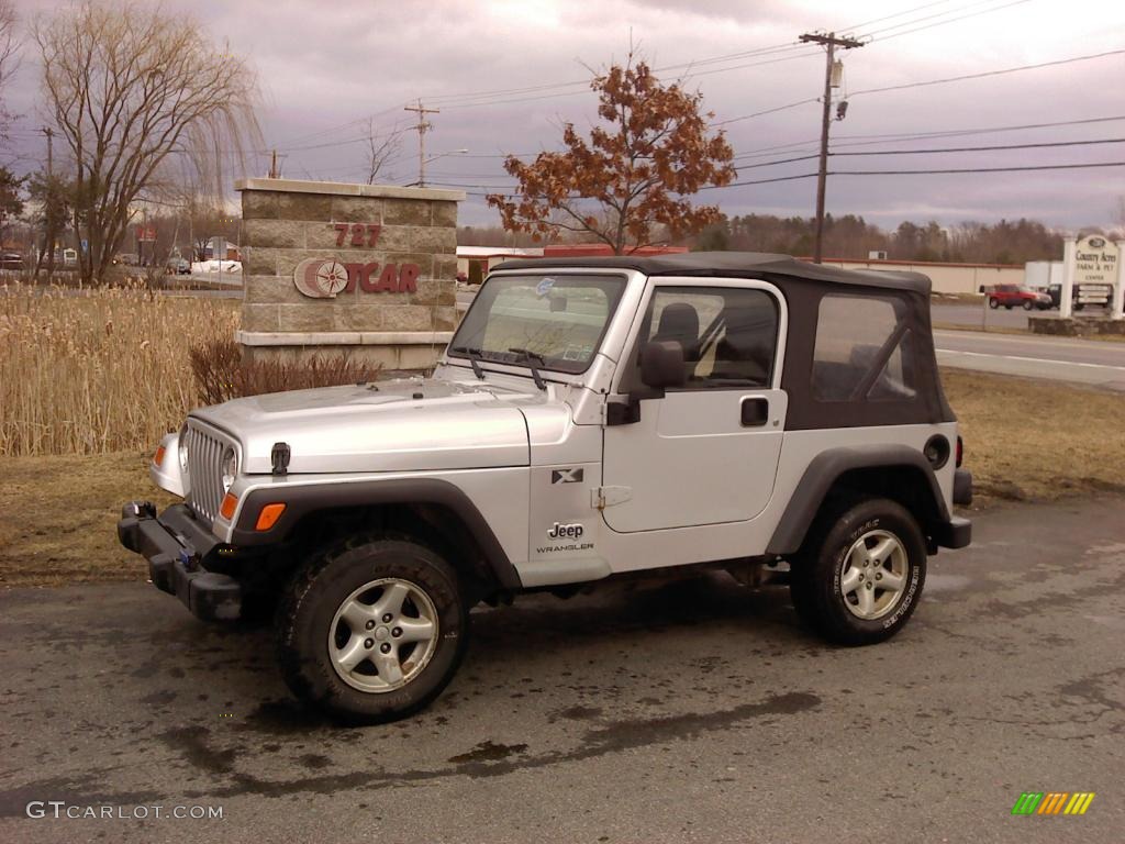 2003 Wrangler X 4x4 - Bright Silver Metallic / Dark Slate Gray photo #1