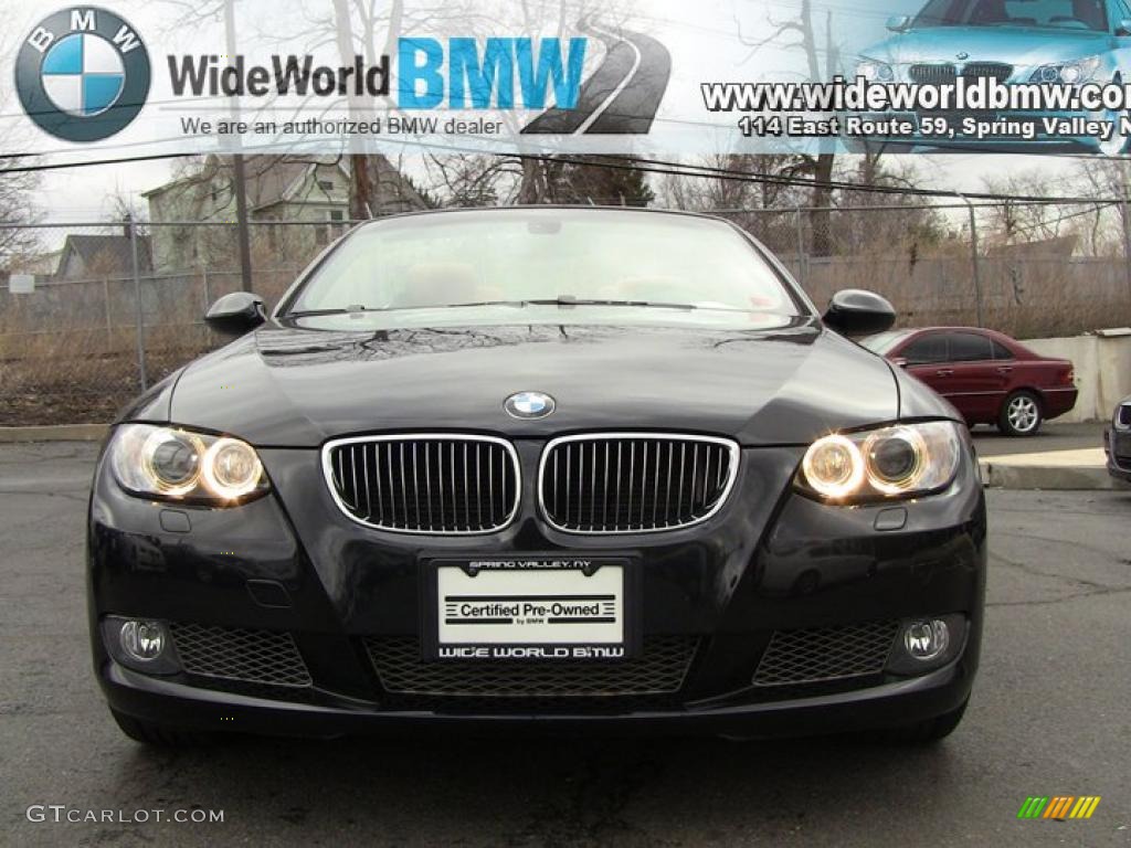 2008 3 Series 335i Convertible - Jet Black / Saddle Brown/Black photo #2
