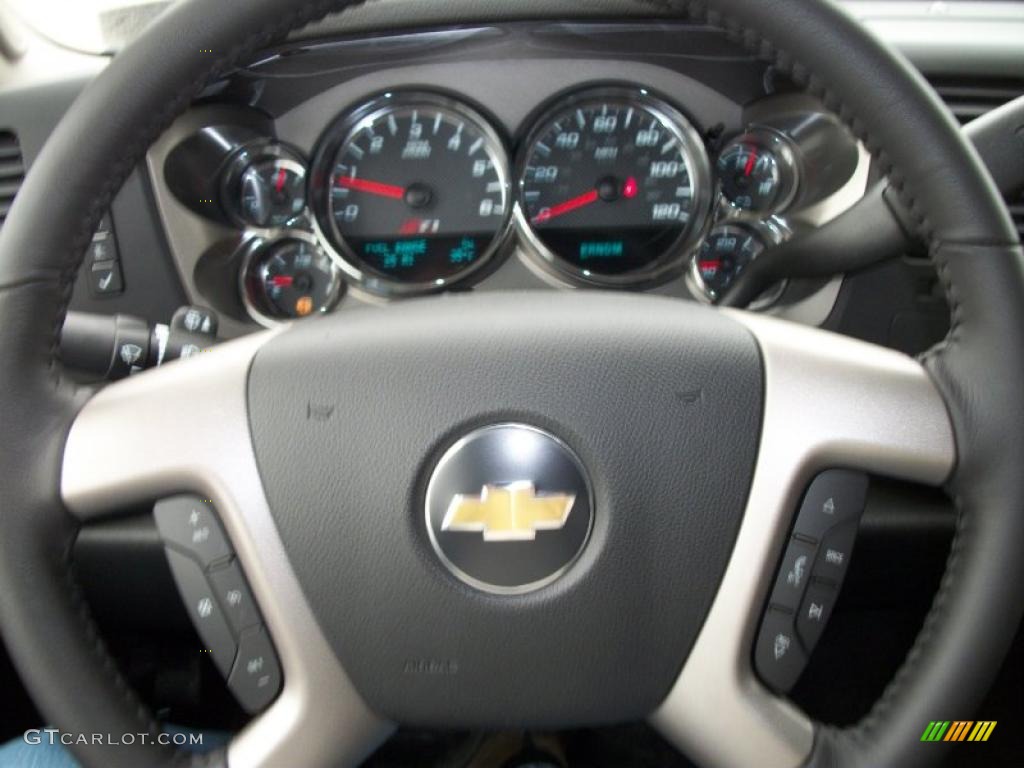 2011 Silverado 1500 LT Extended Cab 4x4 - Sheer Silver Metallic / Ebony photo #38