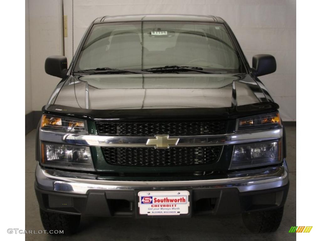 2004 Colorado LS Crew Cab 4x4 - Dark Green Metallic / Very Dark Pewter photo #4