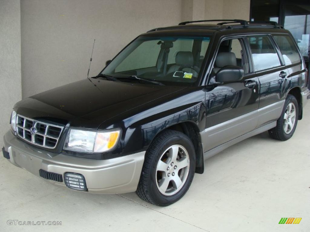 1998 Forester S - Black Diamond Pearl / Beige photo #3