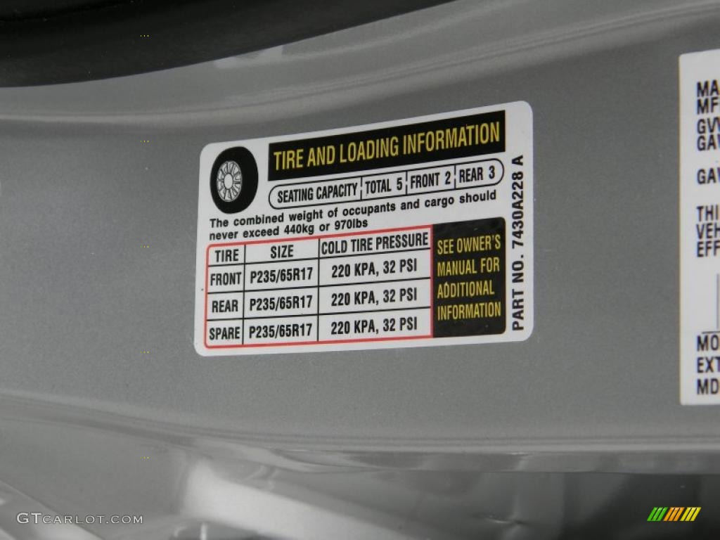 2007 Mitsubishi Endeavor SE AWD Info Tag Photos