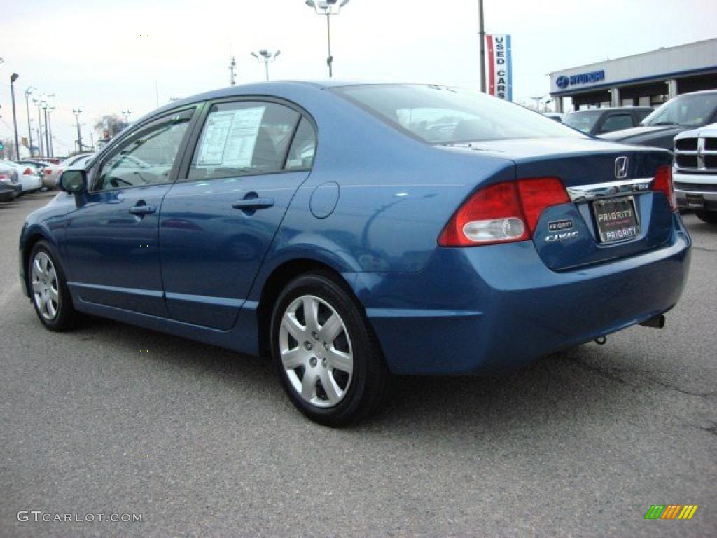 2009 Civic LX Sedan - Atomic Blue Metallic / Gray photo #4