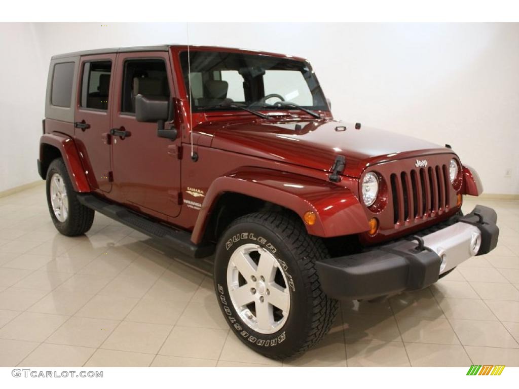 2008 Wrangler Unlimited Sahara 4x4 - Red Rock Crystal Pearl / Dark Khaki/Medium Khaki photo #1