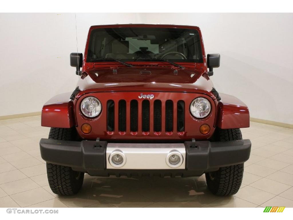 2008 Wrangler Unlimited Sahara 4x4 - Red Rock Crystal Pearl / Dark Khaki/Medium Khaki photo #2