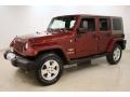 2008 Red Rock Crystal Pearl Jeep Wrangler Unlimited Sahara 4x4  photo #3