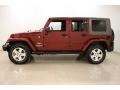 2008 Red Rock Crystal Pearl Jeep Wrangler Unlimited Sahara 4x4  photo #4