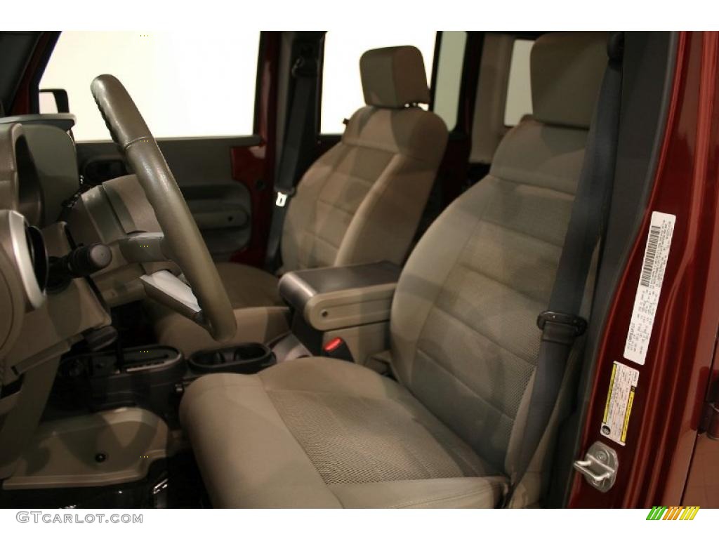 2008 Wrangler Unlimited Sahara 4x4 - Red Rock Crystal Pearl / Dark Khaki/Medium Khaki photo #6