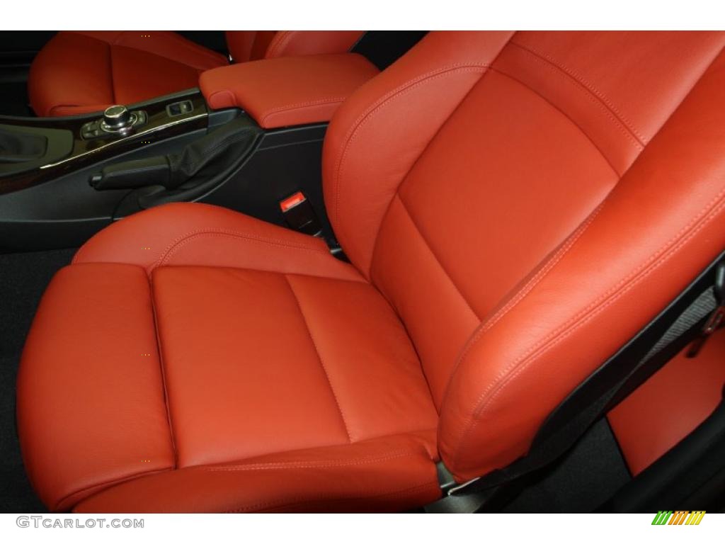 Coral Red/Black Dakota Leather Interior 2011 BMW 3 Series 335i Convertible Photo #47059937