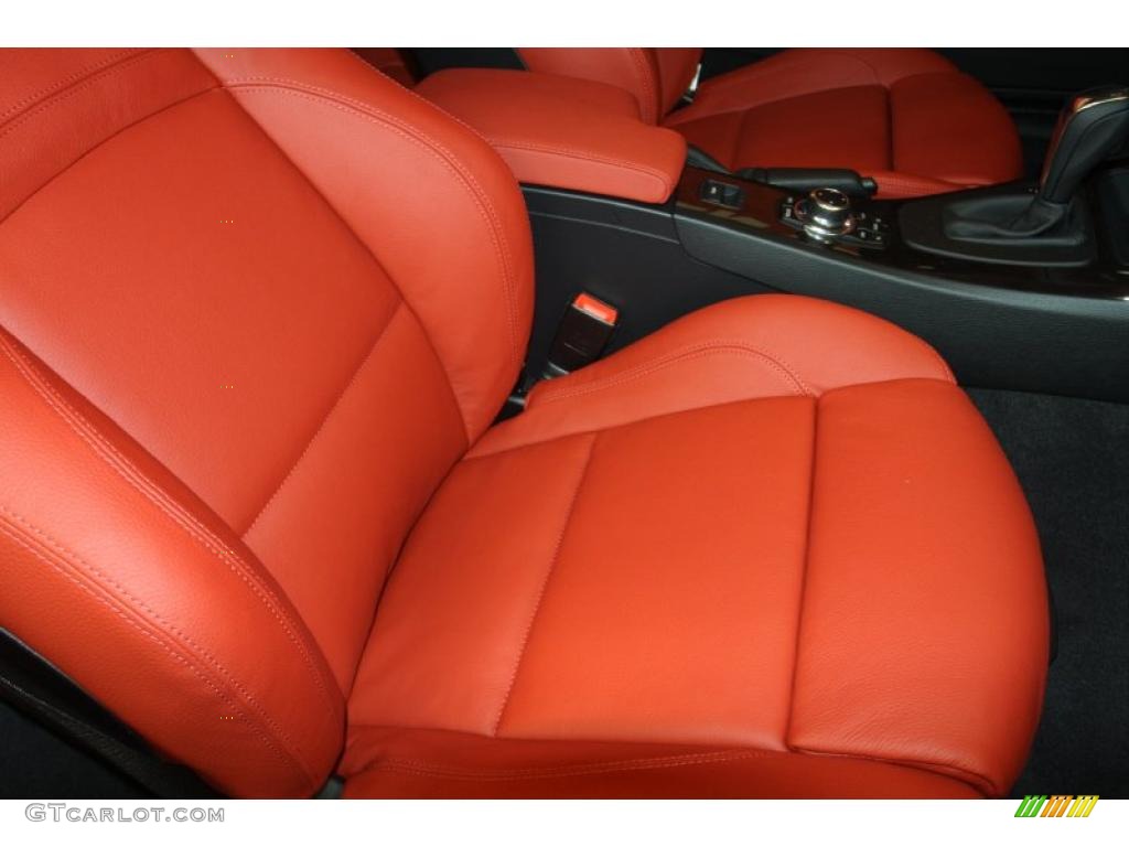 2011 3 Series 335i Convertible - Black Sapphire Metallic / Coral Red/Black Dakota Leather photo #16