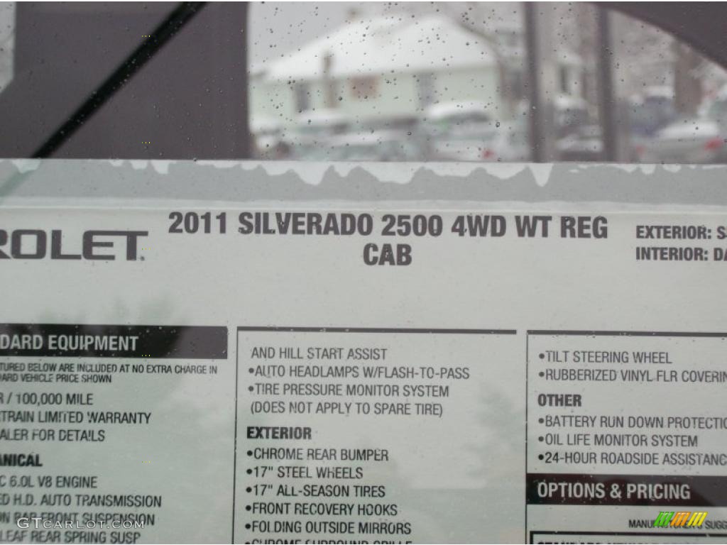 2011 Chevrolet Silverado 2500HD Regular Cab 4x4 Window Sticker Photo #47060069